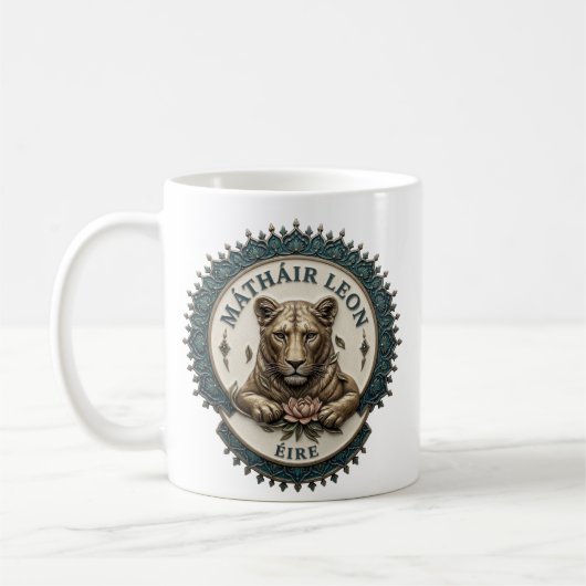 Mère Lion. Tasse de café Irlande (Gauche)
