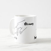 Mère & Mains Enfant Nom minimaliste Mug (Devant gauche)