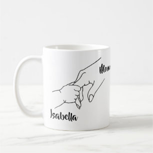 Mère & Mains Enfant Nom minimaliste Mug
