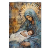 Mère Marie avec Bébé Jésus Carte de Noël (Devant)