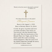 Mère Marie catholique funérailles Carte Sainte - (Dos)