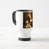 Mère Marie et Bébé Jésus Blanc Voyage Mug (Devant gauche)
