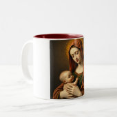 Mère Marie et Bébé Jésus Café Mug (Devant gauche)