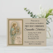 Mère Marie Première Sainte Communion Invitations (Debout devant)