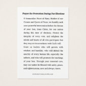 Mère Marie Prière Pour Les Élections De Protection (Dos)