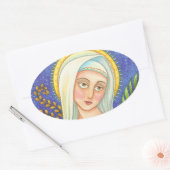 Mère Mary Portrait CLASSIQUE OVAL STICKERS Feuille (Enveloppe)