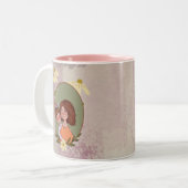 Mère mignonne & Enfant Illustration Mère's Day Mug (Devant gauche)