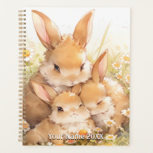 Mère mignonne et Baby Rabbits Planner