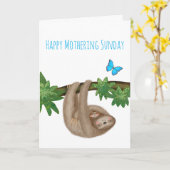 Mère mignonne et bébé paresseux Carte Mothering Su (Fleur jaune)