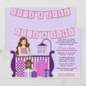 Mère moderne mûre dans le Invitation de l'Baby sho (Devant / Derrière)