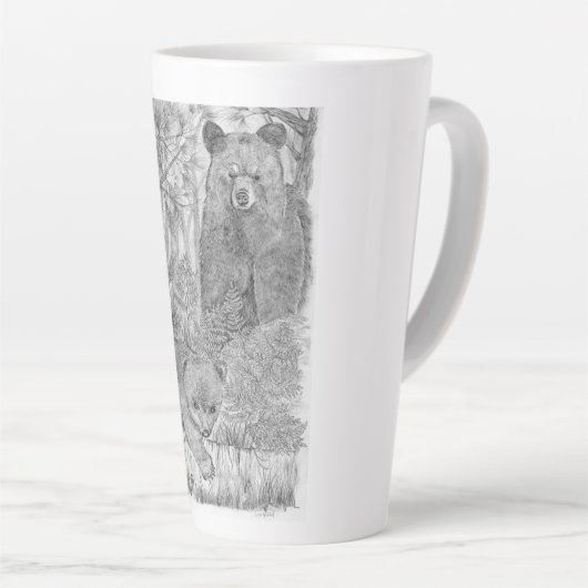 Mère Ours et Cub Latte Mug (Angle droit)