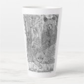 Mère Ours et Cub Latte Mug (Devant)