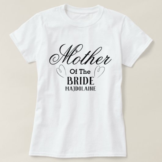 Mère personnalisée de la T-shirt mariée (Design devant)