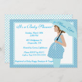 Mère pour être bébé garçon douche Invitation (Devant / Derrière)