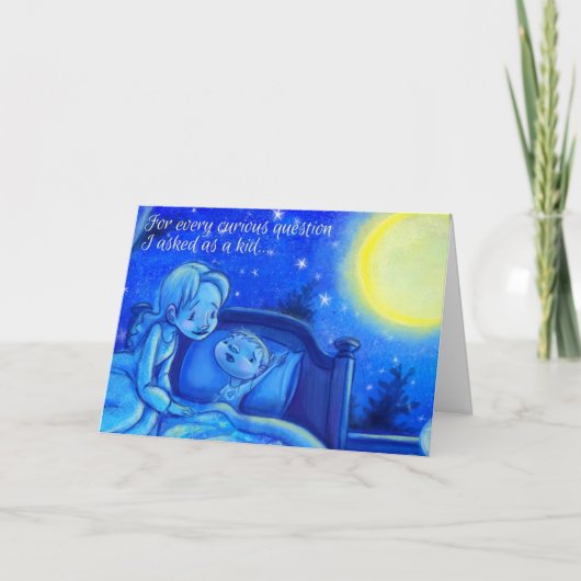 Mère, qu'est-ce que la Lune ? Carte de fête des mè (Devant)