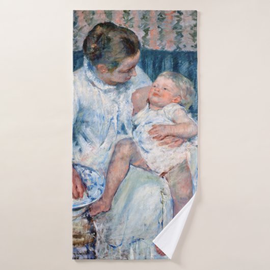 Mère sur le point de laver son enfant endormi, Cas (Serviette de bain)