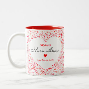 Mère veilleuse Fête des Mères Moederdag Foto Tweekleurige Koffiemok