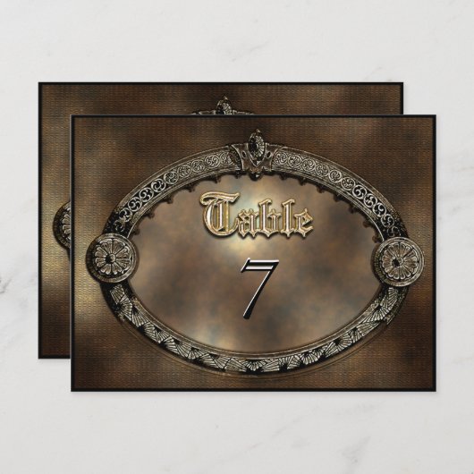 Meredith Dora Table Number Card Briefkaart (Voorkant / Achterkant)