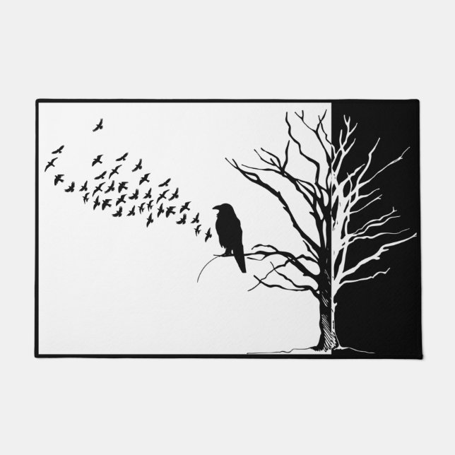 merels kraai of raven deurmat (Voorkant)