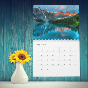 Meren Bos Berg Landschap Elk Jaar Kalender