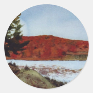 Meren, rivieren, stromen, waterdikker ronde sticker