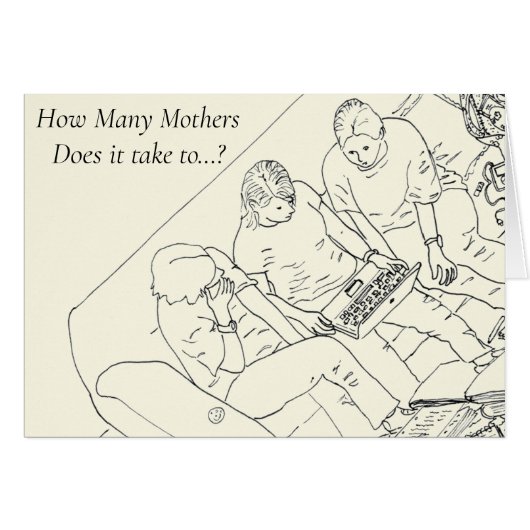 Mères Day Funny Computer Mum citation (Devant horizontal)