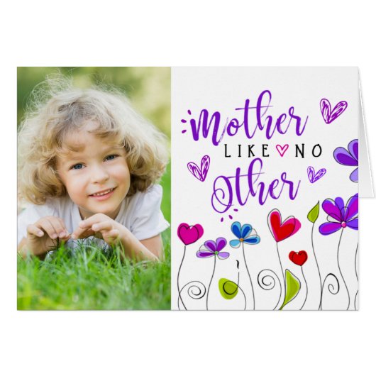 Mères Jour 2 Photos Fleurs dessinées à la main Coe (Devant horizontal)