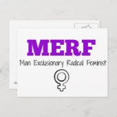 MERF - Man Exclusionair Radicaal feminist Briefkaart (Voorkant / Achterkant)