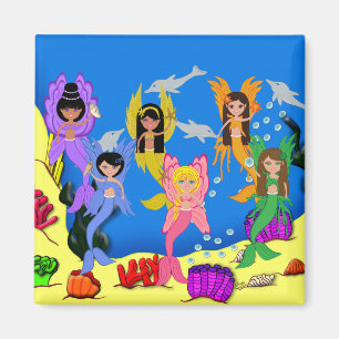 Merfairies in Oceaan met de Vierkante Magneet van