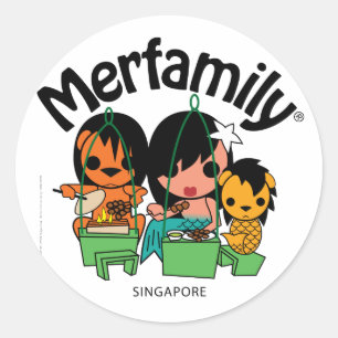 Merfamily® Singapore Satay Ronde Sticker
