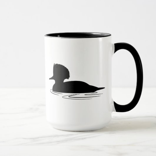 Merganser Duck in Silhouette Mok (Rechts)