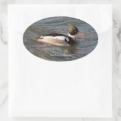 Merganser sticker met rode borst (Tas)