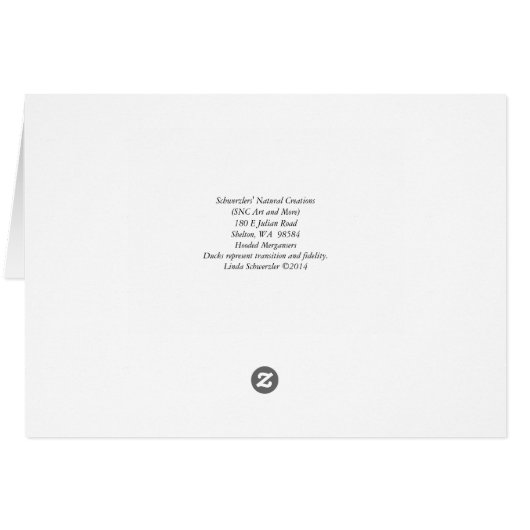 Mergansers à capuchon ensemble - Carte d'art encad (Dos Horizontal)