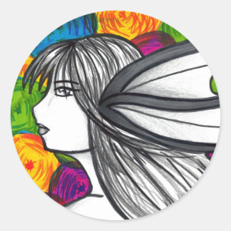 Mergirl van de Neon Lights Ronde Sticker
