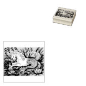 MERHORSE EN LILY PADS FANTASY RUBBER STAMP 	RUBBERSTEMPEL (Gestempeld)