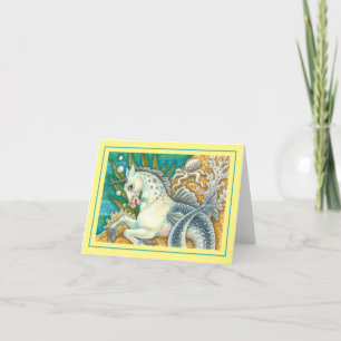MERHORSE EN WITTE OCTOPUS, FANTASY UNICORN Blank Kaart