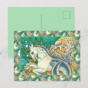 MERHORSE & WHITE OCTOPUS, FANTASY UNICORN HORSE BRIEFKAART