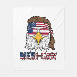 Meri-Caw Patriottische Adelaar Vintage Gravure Shi Fleece Deken