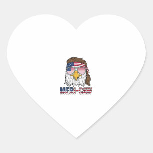 Meri-Caw Patriottische Adelaar Vintage Gravure Shi Hart Sticker