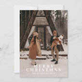 MERI Festive Red Stripes Photo Carte de Noël (Devant)