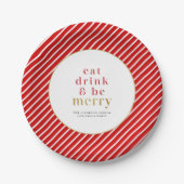 MERI Red Eat Drink is prettige kerstfeestdag Papieren Bordje (Voorkant)