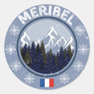 Meribel Ski Station Ronde Sticker