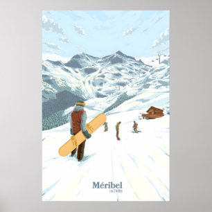 Méribel Snowboarden Reisposter Poster