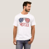 Merica 4 juillet Lunettes de soleil T-shirt été (Devant entier)