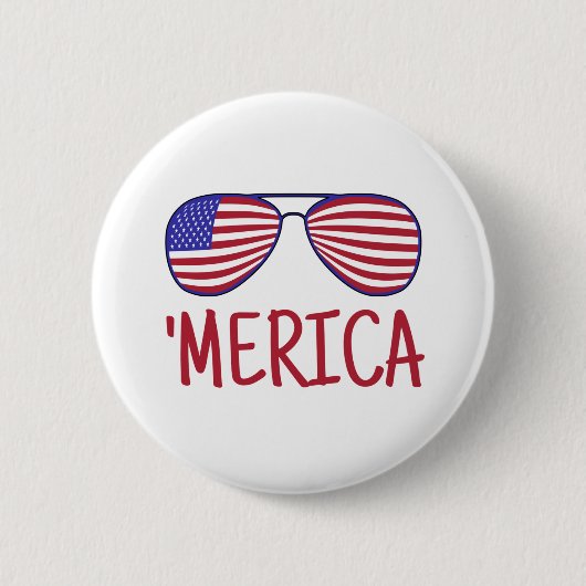 'Merica 4 juli bril Ronde Button 5,7 Cm (Voorkant)