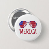 'Merica 4 juli bril Ronde Button 5,7 Cm (Voorkant /achterkant)
