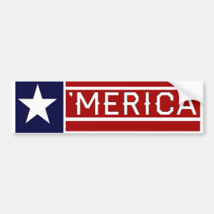 MERICA - Aanpasbare tekst voor Vlag van de VS Bumpersticker