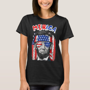 Merica Abe Lincoln 4 juli Mannen Jongens Kinder vr T-shirt