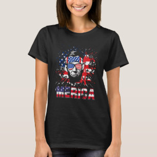Merica Abe Lincoln 4 juli Murica Patriotic Ge T-shirt