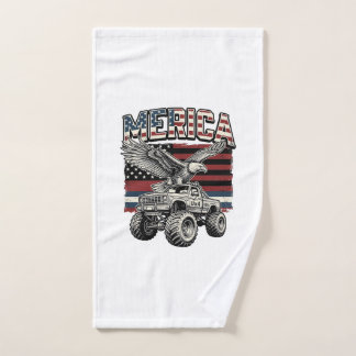 Merica Adelaar Monster Truck Vintage Patriottisch Handdoek